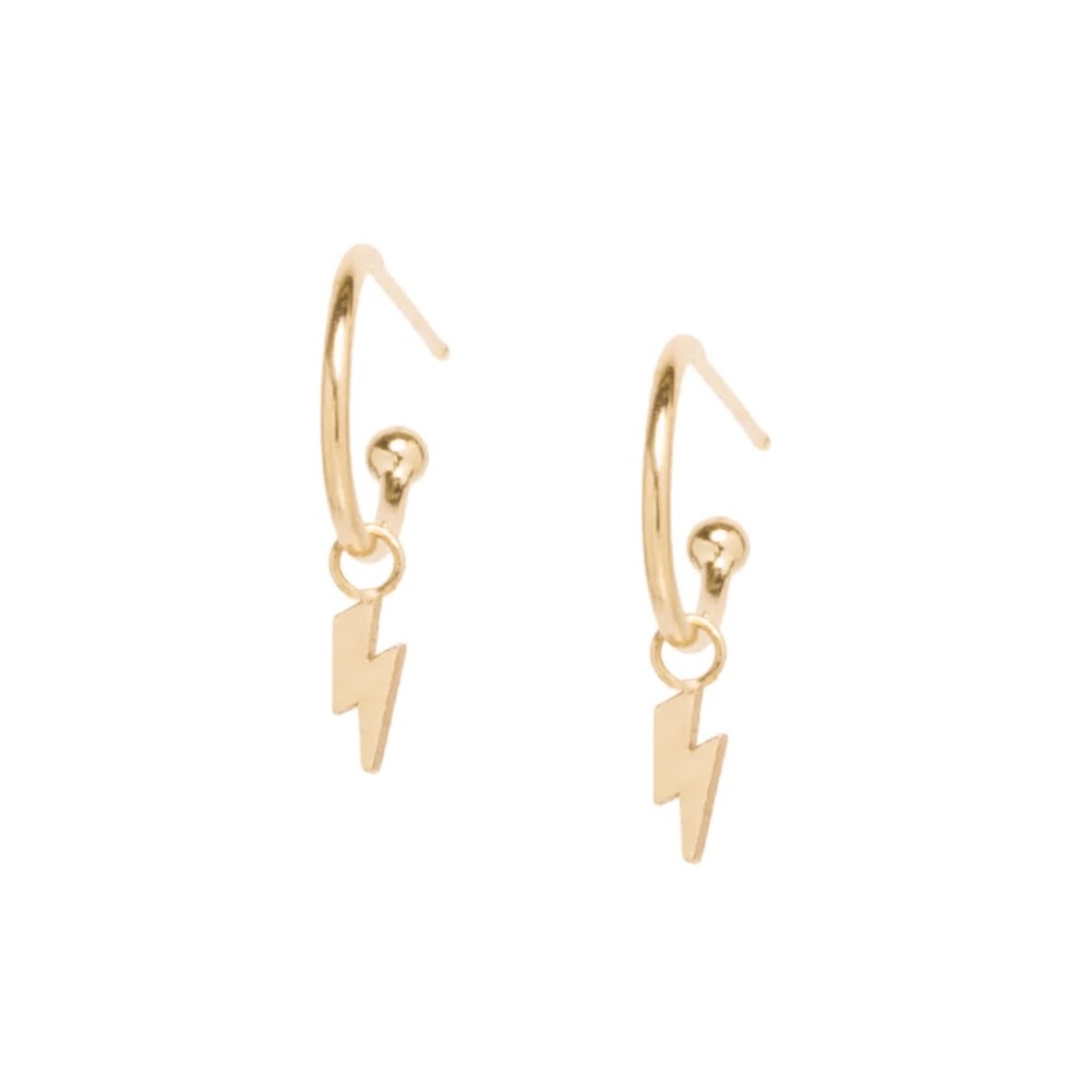 ZOE CHICCO Itty Bitty Bolt Huggies Hoop Earrings - PAIR